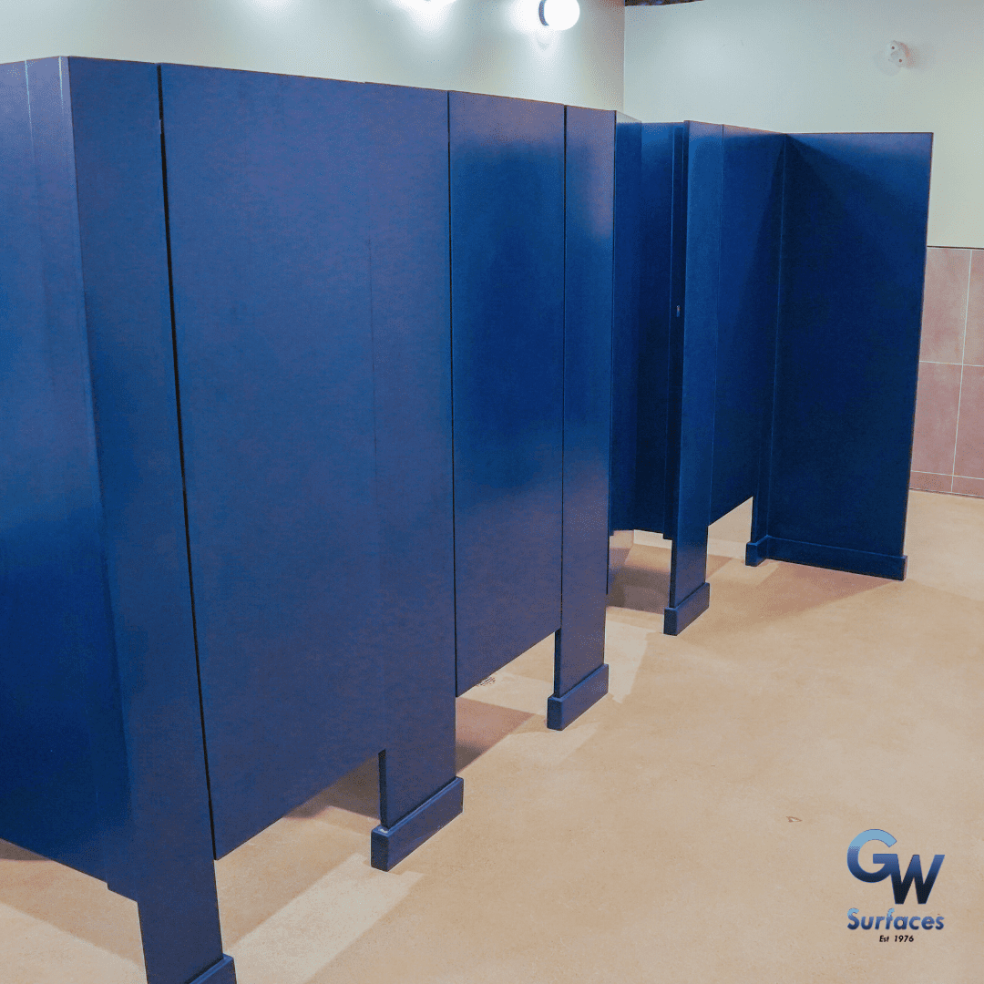 Public toilets painted doors